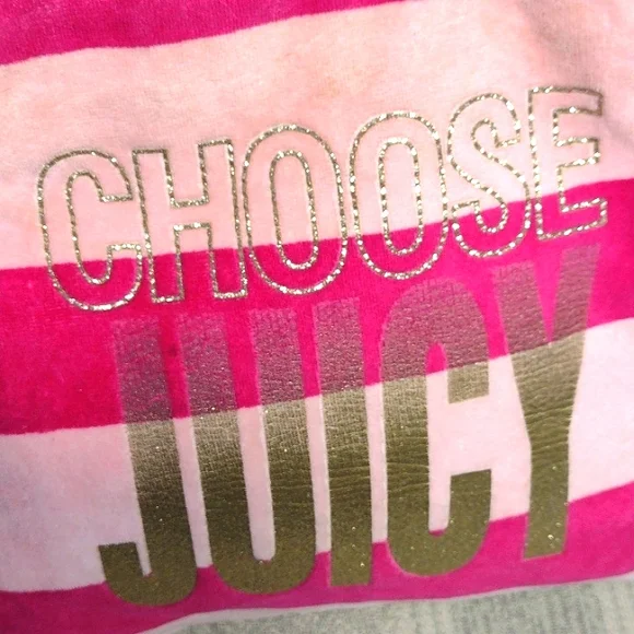 Juicy Couture Y2K Choose Juicy Velour stripe Bag with VS Charm